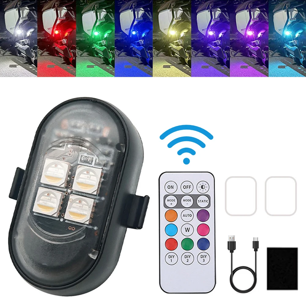 Drone Strobe Light - 1-8 ชิ้น ไฟเตือนแบบชาร์จ USB กันน้ำ สำหรับรถยนต์